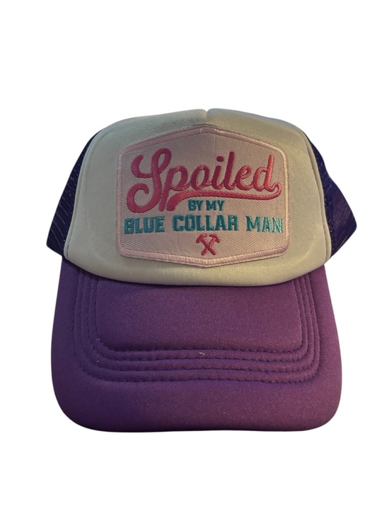 PINKIE7775 Accessories - Spoiled By My Blue Collar Man Trucker Hat -